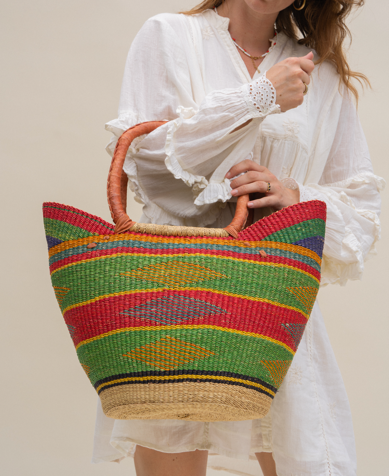 Rotan tas - gekleurd