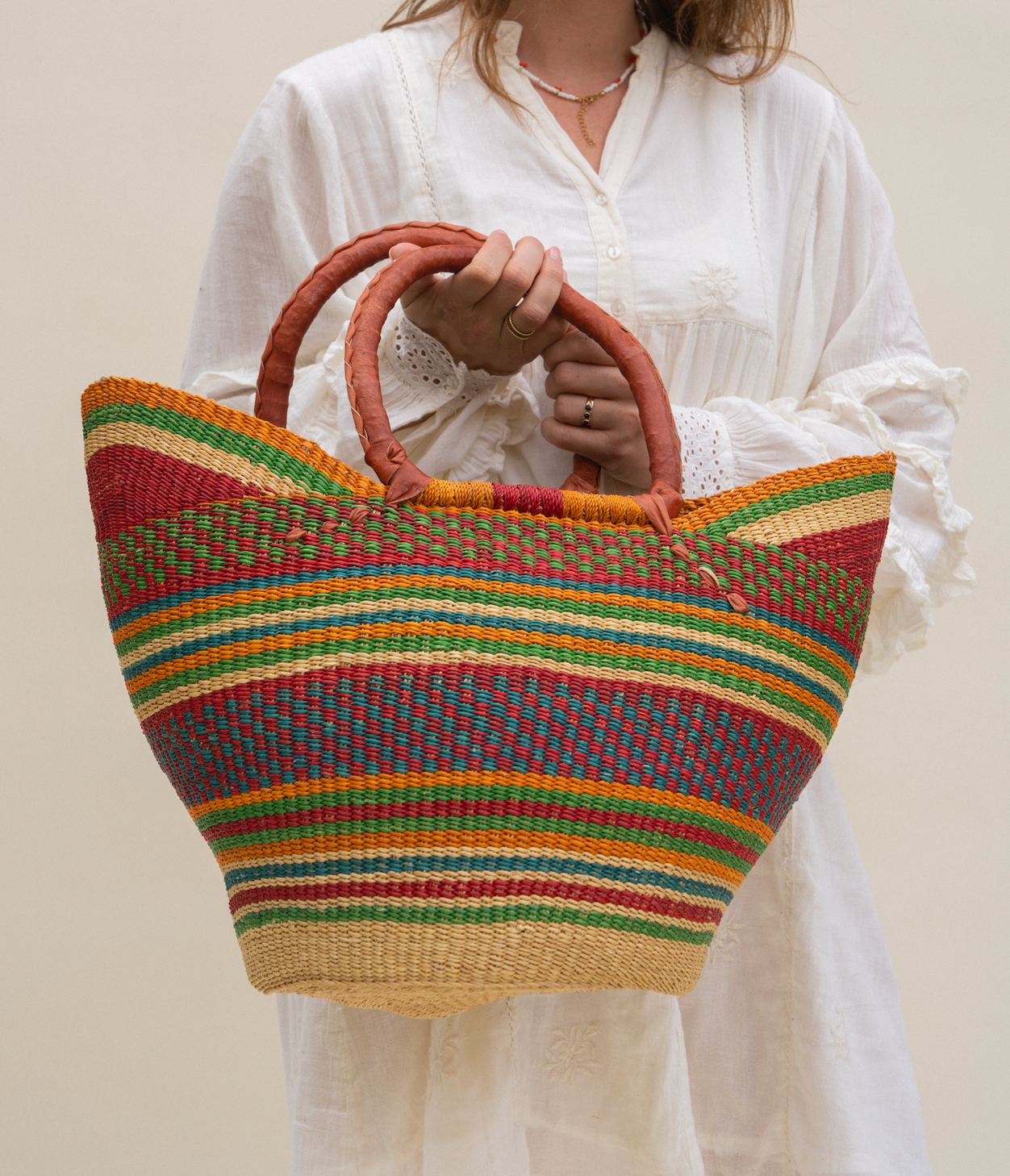 Rotan tas - gekleurd