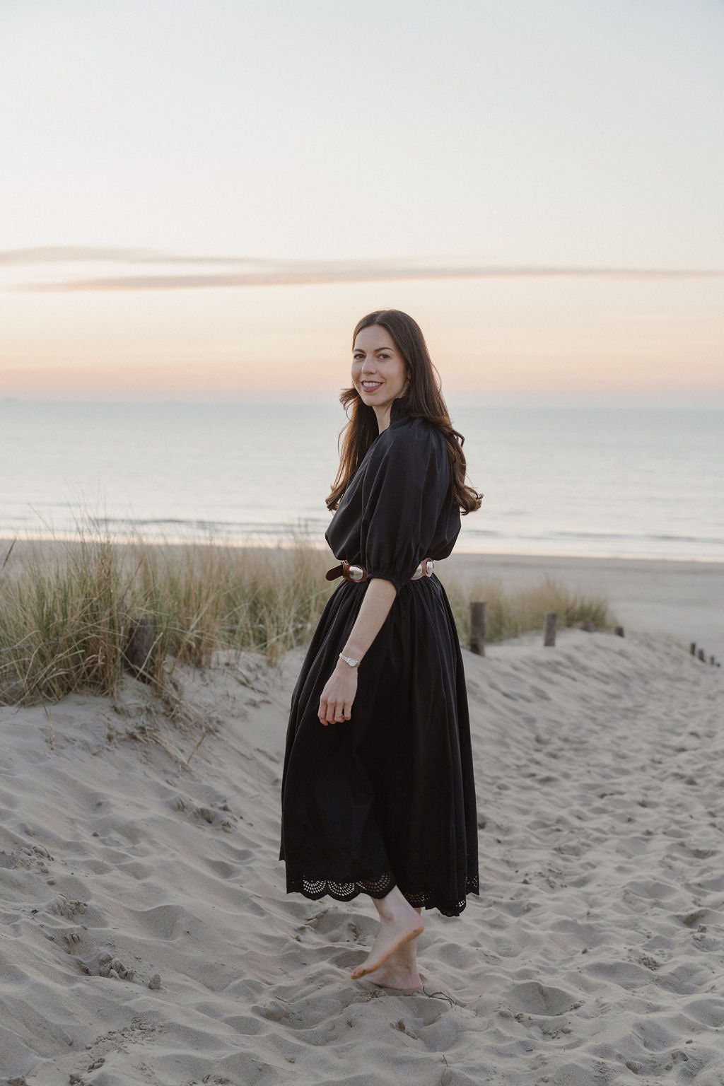 Noir Nuria set - Blouse en rok met embroderie