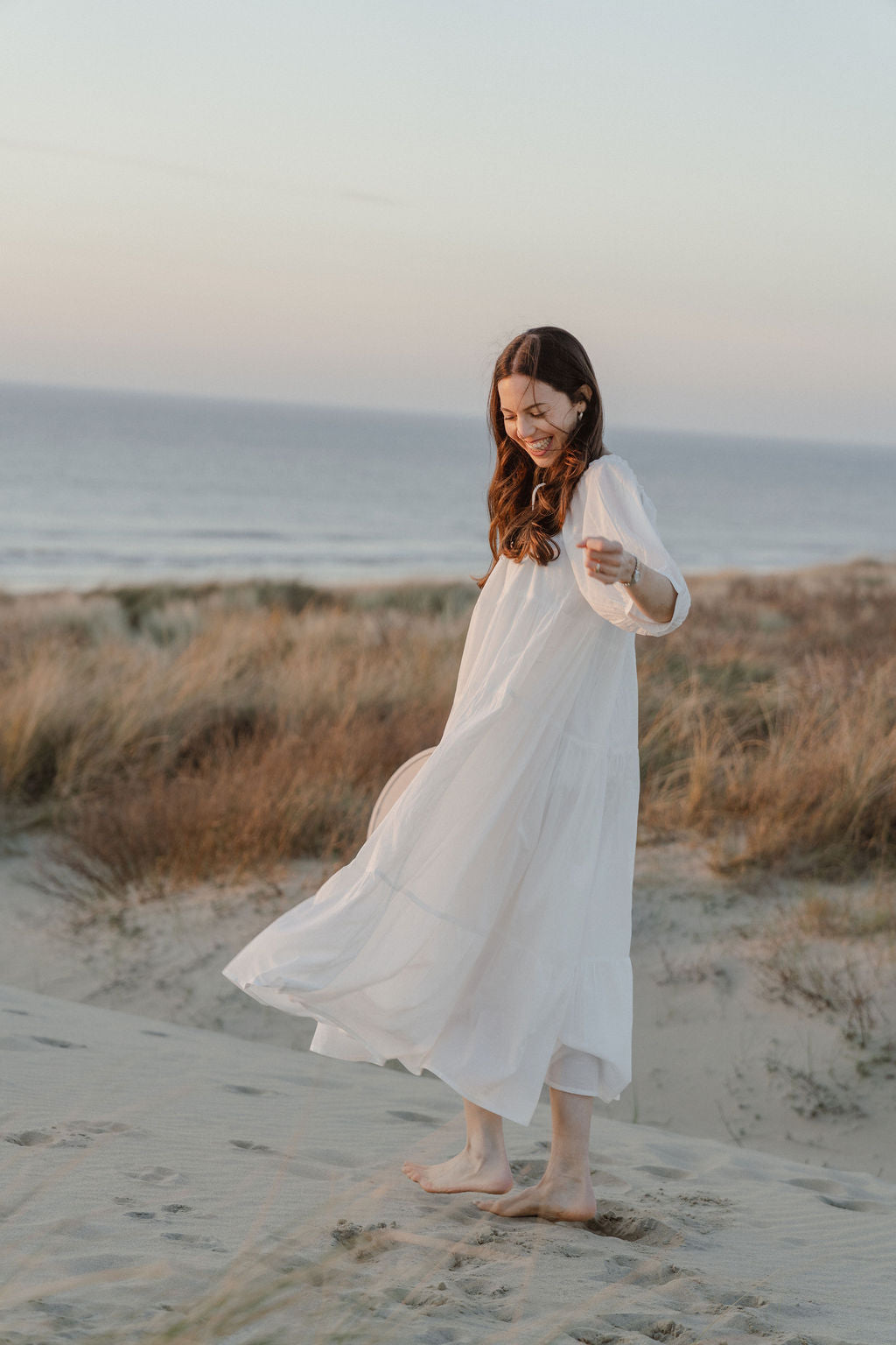 Luchtige witte jurk - Rose van 100% Katoen