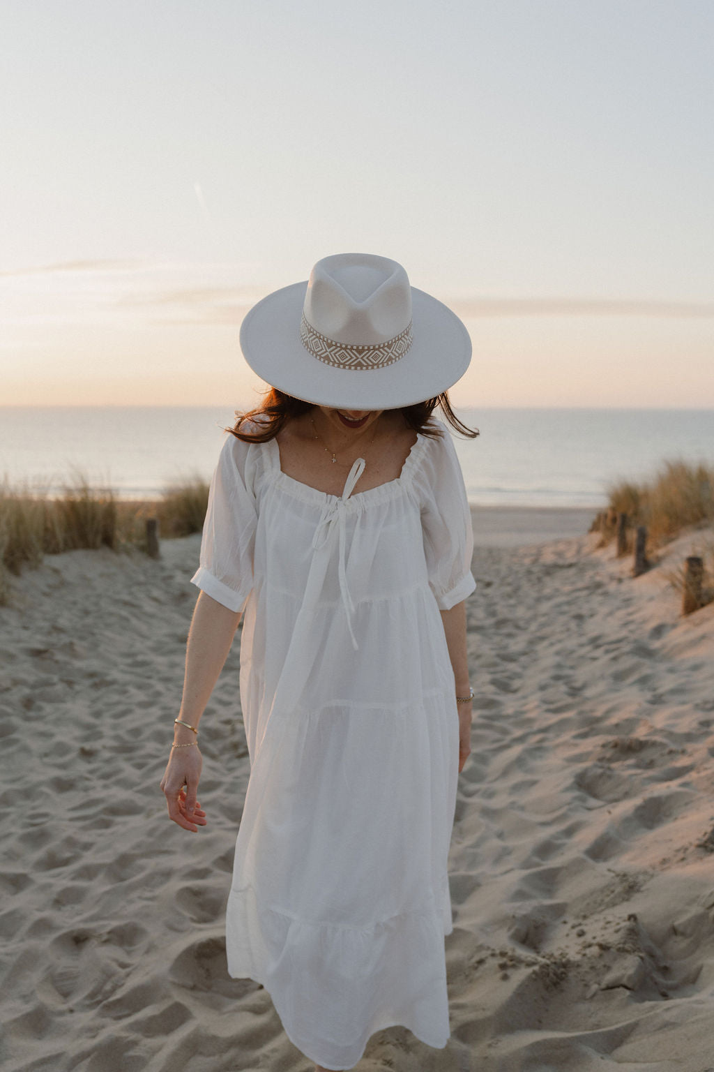 Luchtige witte jurk - Rose van 100% Katoen